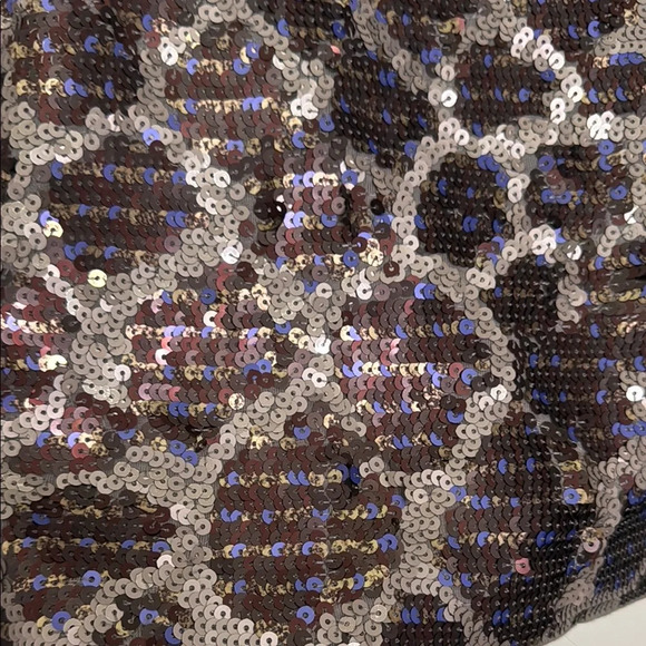 Express Silver Purple Sequin Mini Pencil Skirt - Picture 3 of 8